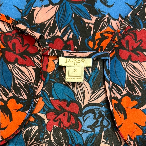 J.Crew Floral Spaghetti Strap Racerback Cami Top Size 8 - Picture 7 of 8
